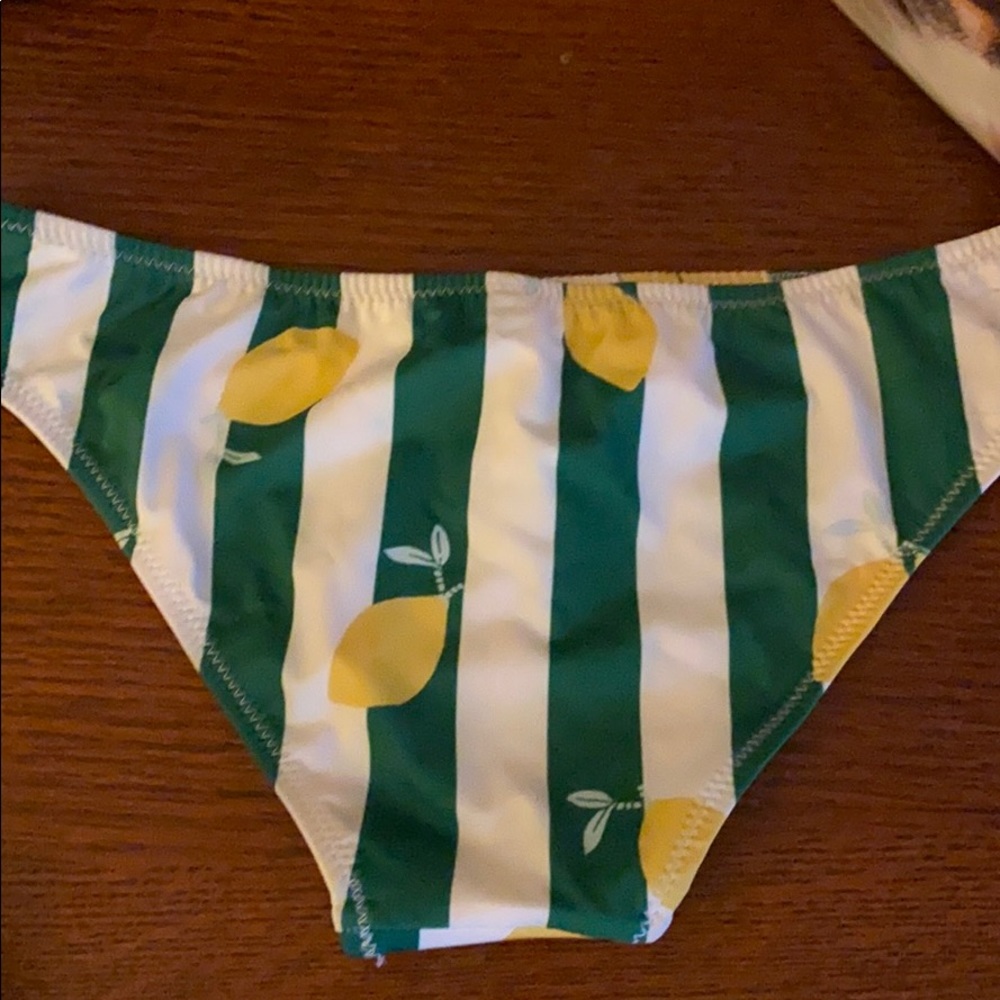 Solid and striped bikini